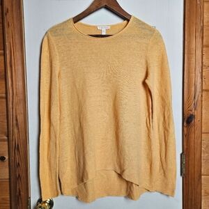 Eileen Fisher Organic Linen Knit Tunic Sweater Cantaloupe Orange Size xs/tp